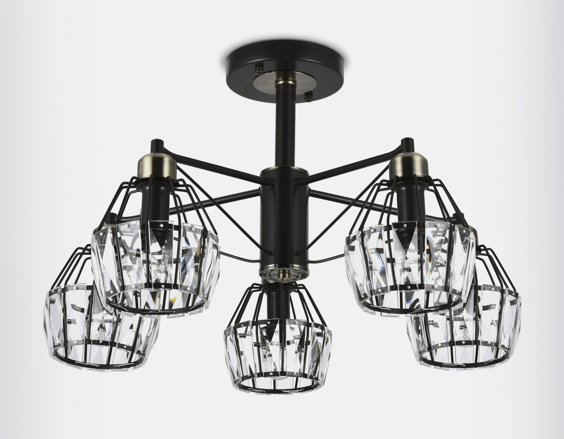 Подвесная люстра Ambrella с хрусталем TR5870/5 темный кофе/бронза E14 max 40W D620*370